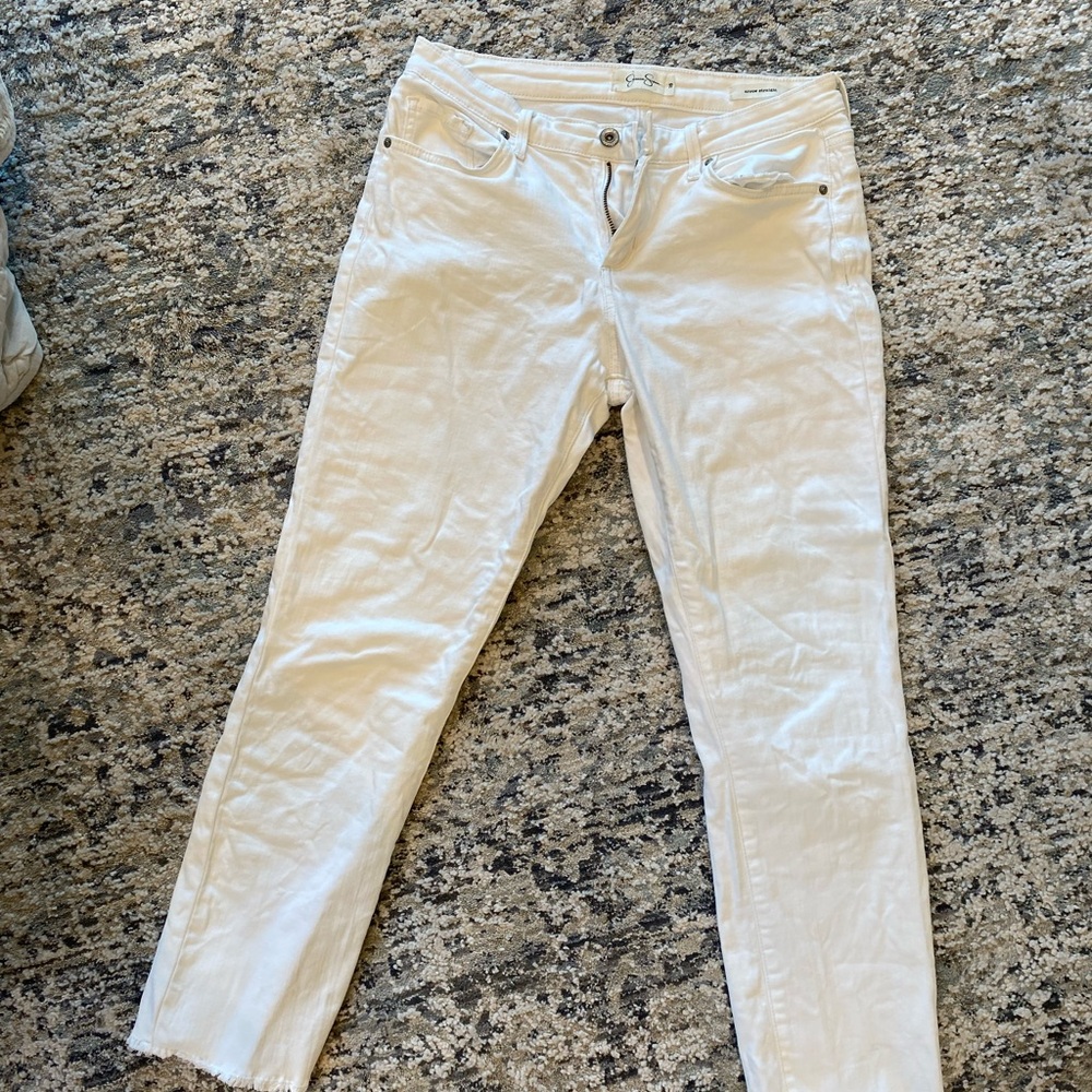Jessica Simpson White Ankle Cropped Jeans